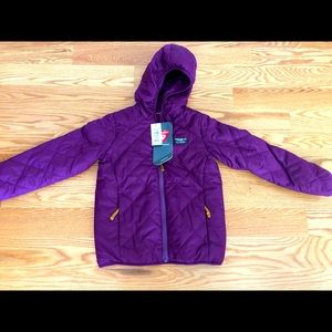 NWT LLBean size 5-6 girls reversible purple jacket
